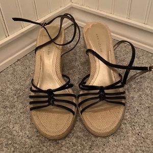 Cute black leather sandals 6m